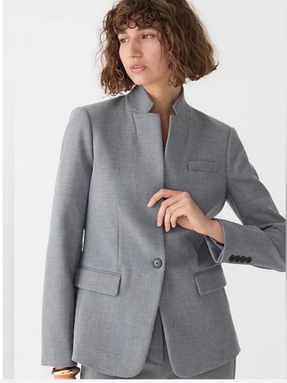 J.Crew Regent Single Button Blazer
Notch Collar Gray Pockets Office size 6